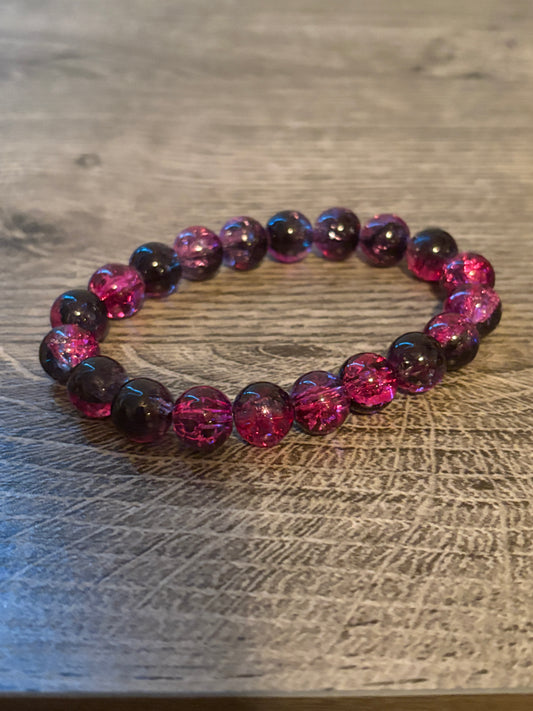 Pink and Black Glass bracelet