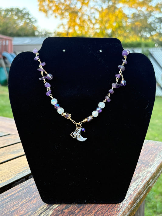 Amethyst Handmade Chip Necklace