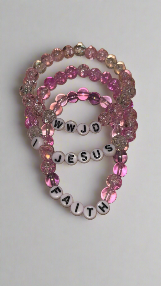 Pink Jesus Bracelet Set