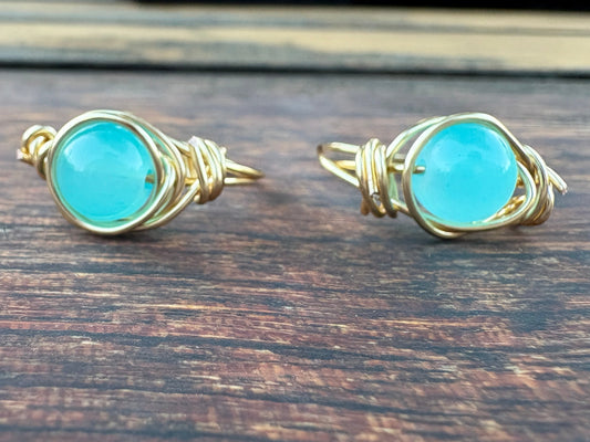 Gold Crystal Wire Wrap Ring