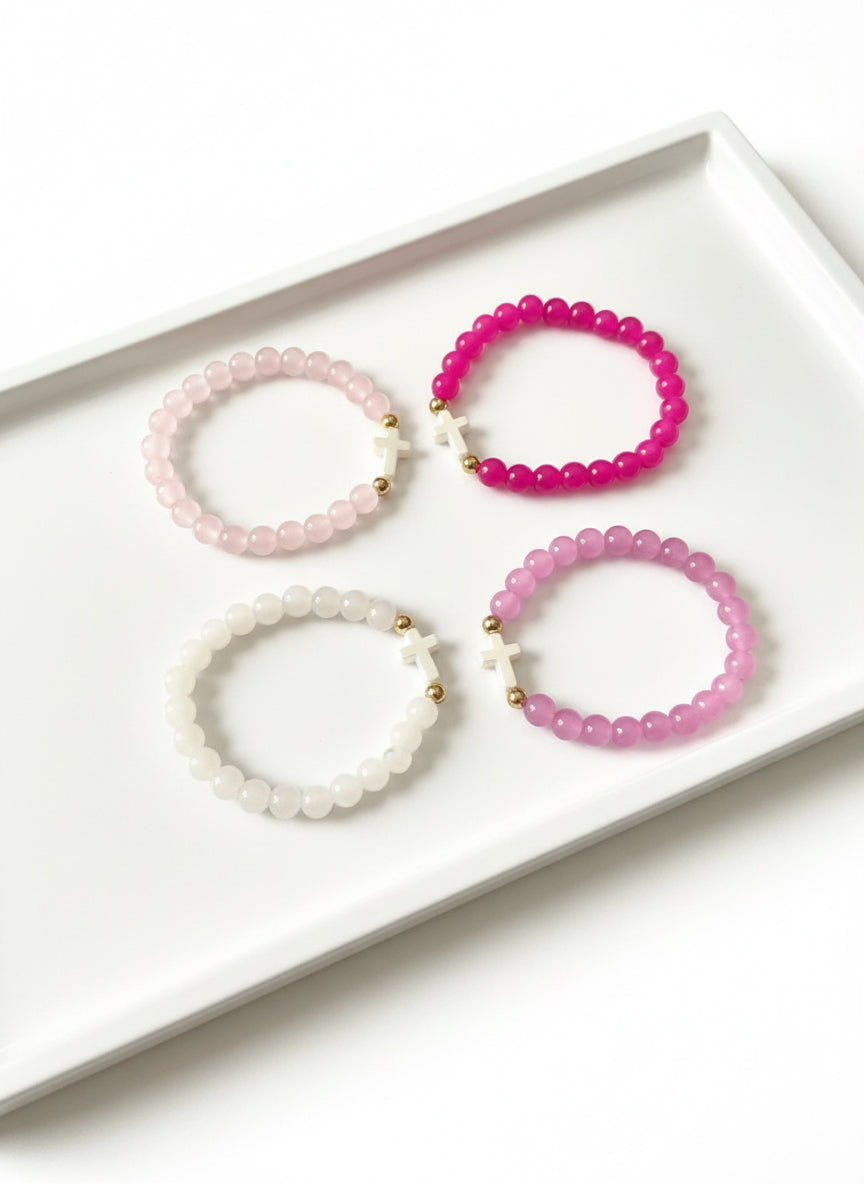 Pretty Girl Cross Glass Bracelet