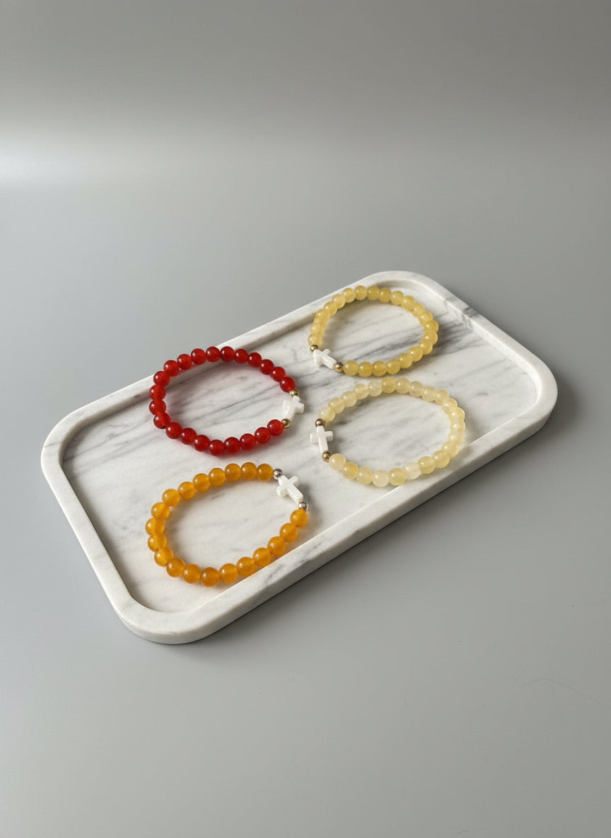 Pretty Girl Cross Glass Bracelet