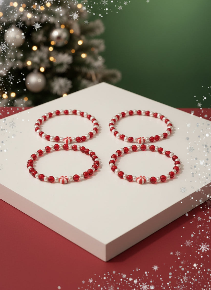 Pearl Colored Christmas Bracelet