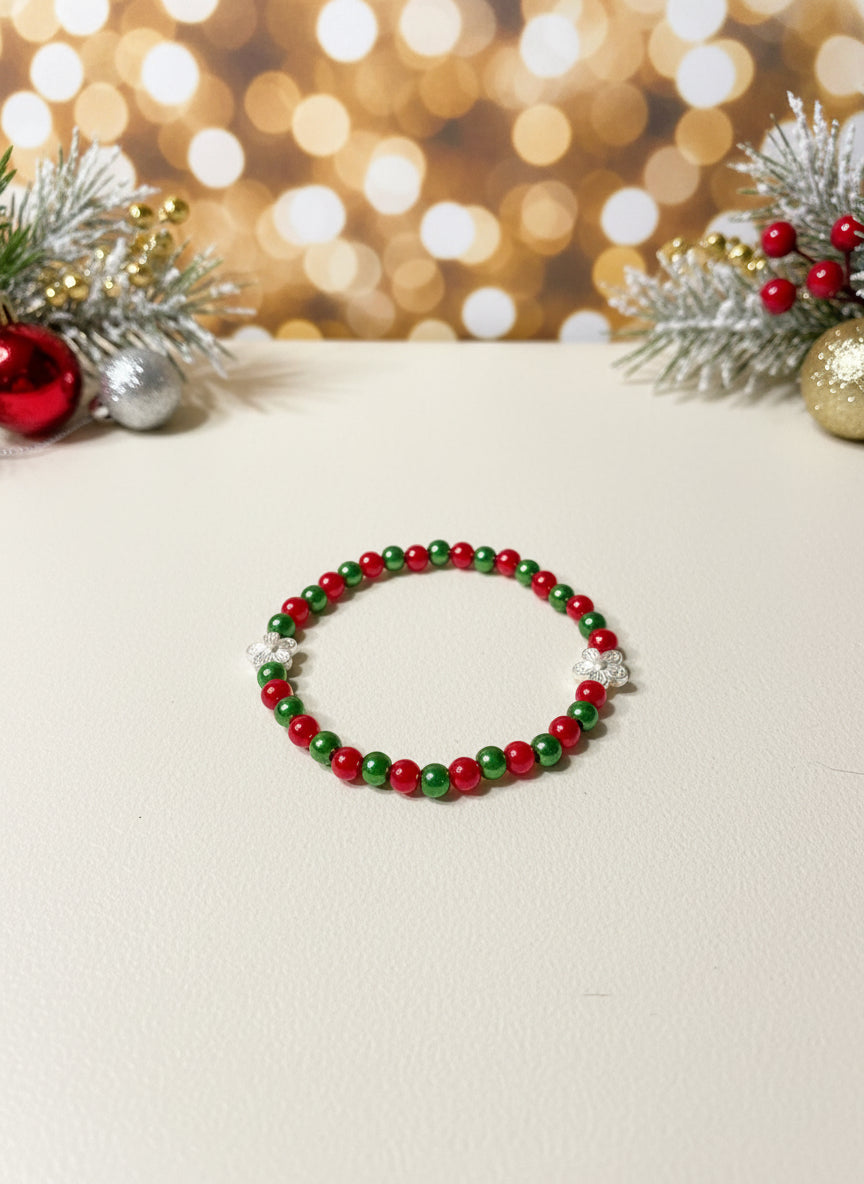 Pearl Colored Christmas Bracelet
