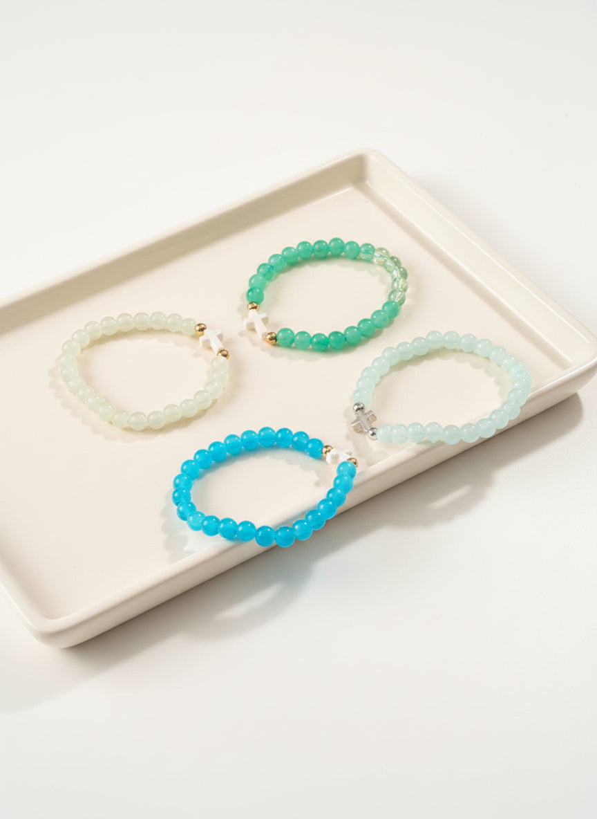 Pretty Girl Cross Glass Bracelet