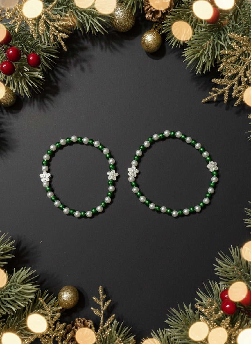 Pearl Colored Christmas Bracelet
