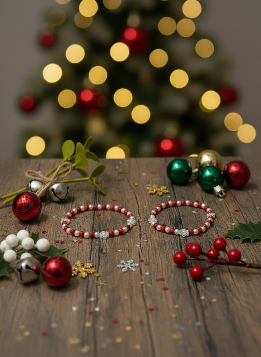 Pearl Colored Christmas Bracelet