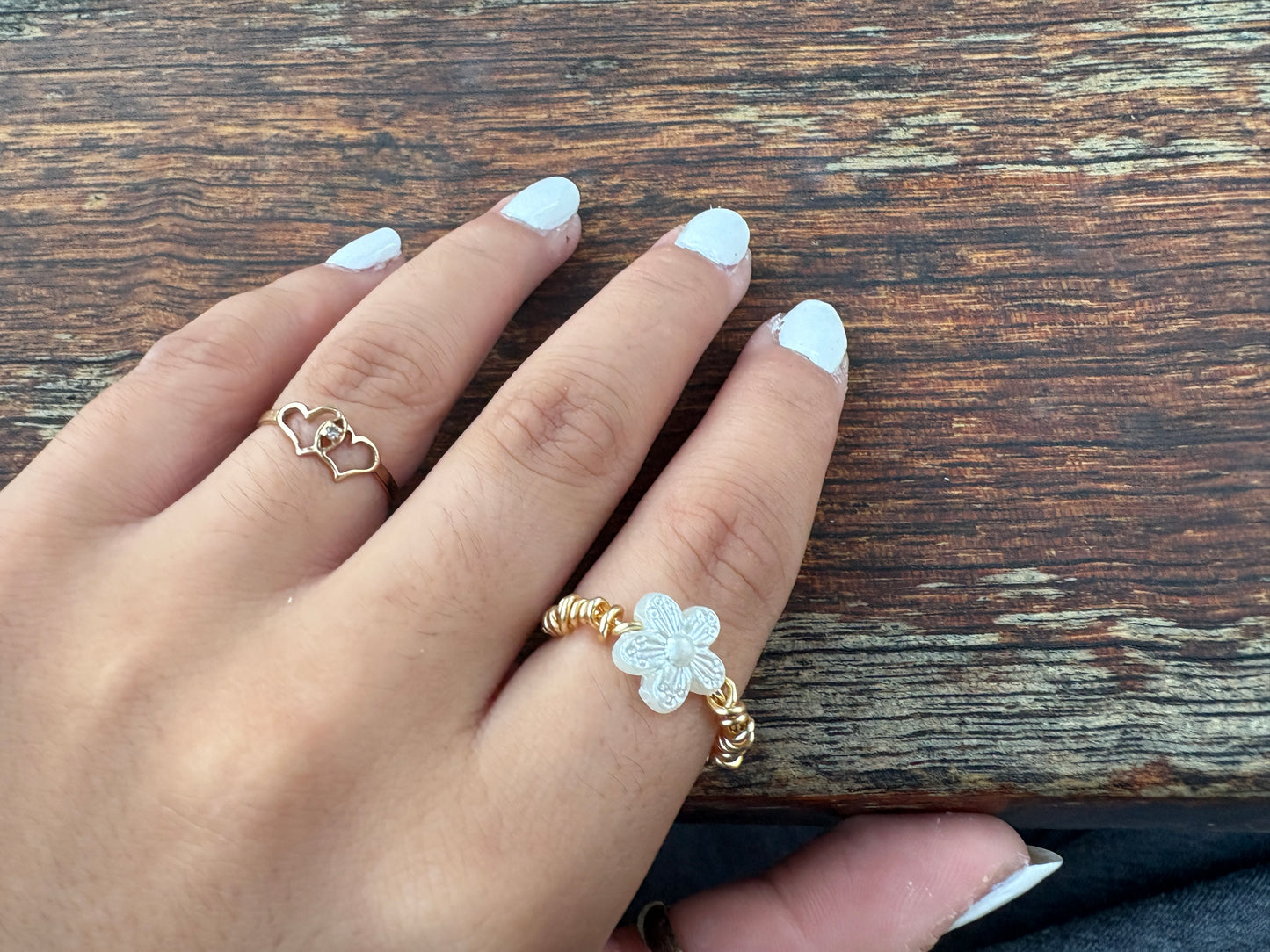 White Flower Wrapped Ring
