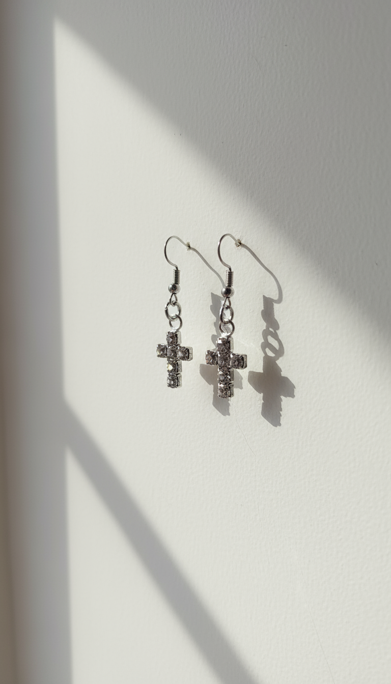 Silver Cross Earrings